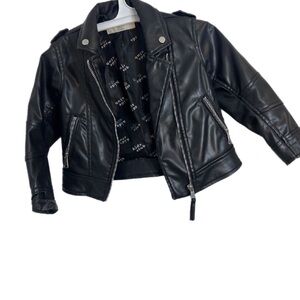 Kids Black Faux Leather Jacket